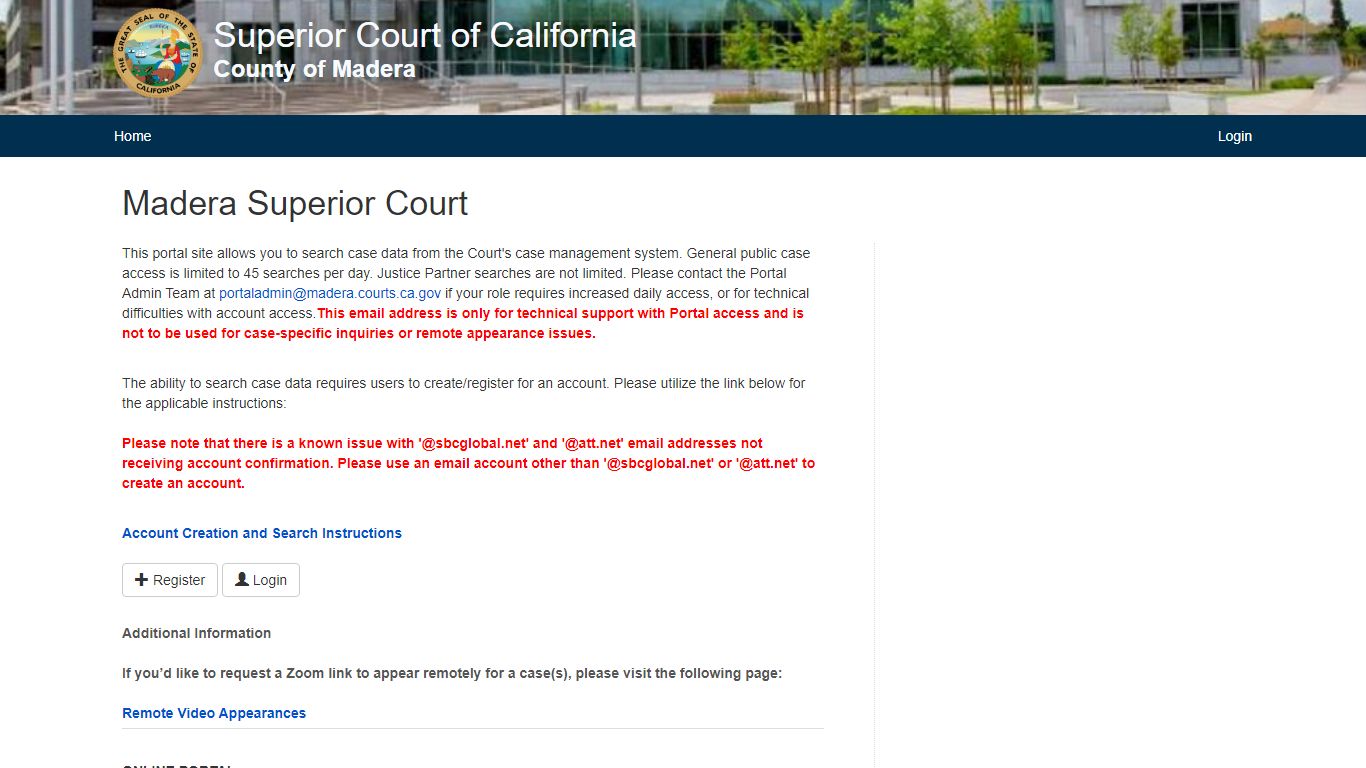 Madera Superior Court | Madera Superior Court Case Information Portal