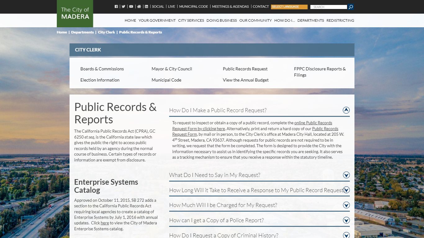 Public Records & Reports - City of Madera